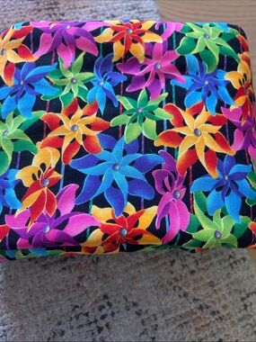 Refresh Multicolor Pinwheel Cotton Fabric - Black Base
